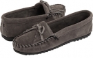 Medium Grey Suede Minnetonka Kilty Suede Moc for Women (Size 5.5)