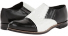 Black/White Kidskin/Ostrich Print Leather Stacy Adams Madison for Men (Size 15)