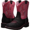 Black Buffed Gator Print/Pink Ariat Fatbaby Sheila for Women (Size 10)