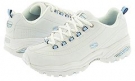 White Smooth Leather/Blue Trim SKECHERS Premiums for Women (Size 5)