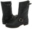 Black Waxy Tumbled Leather Frye Veronica Shortie for Women (Size 9.5)