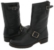 Black Waxy Tumbled Leather Frye Veronica Shortie for Women (Size 8.5)