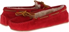 Red Suede Minnetonka Cally Slipper for Women (Size 9)