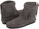 Medium Grey Minnetonka Hi-Top Back Zip Boot for Women (Size 9)