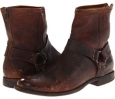 Dark Brown Stone Antiqued Frye Phillip Harness for Men (Size 11)