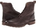 Dark Brown Stone Antiqued Frye James Lug Wingtip Boot for Men (Size 9)