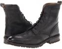 Black Stone Antiqued Frye James Lug Wingtip Boot for Men (Size 9)