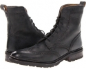 Black Stone Antiqued Frye James Lug Wingtip Boot for Men (Size 13)