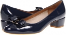 Oxford Blue Patent Salvatore Ferragamo Vara for Women (Size 5)