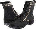 Black Vintage Leather Frye Rogan Stud Lace Tall for Women (Size 6.5)