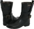 Black Burberry Kids Mid Buckle Rainboot for Women (Size 5)