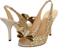 Platinum Glitter/Gold Liquid Suede Kate Spade New York Charm Heel for Women (Size 8.5)