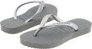 Grey/Silver Havaianas Kids Slim Flip Flops for Kids (Size 11)