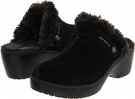 Black/Black Cow Silk Crocs Cobbler Leather Clog for Women (Size 5)