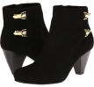 Black Suede/Gold Trim Vaneli Jarny for Women (Size 5)