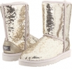 Silver UGG Classic Short Sparkles for Women (Size 10)