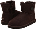 Chocolate UGG Mini Bailey Button for Women (Size 5)