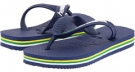 Navy Blue Havaianas Kids Brazil Logo Flip Flops for Kids (Size 8)