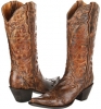 Distressed Mocha/Burnished Tan Stetson Floral Cutout Boot for Women (Size 9.5)