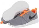 Wolf Grey/Atomic Orange/White/Black Nike Roshe Run for Men (Size 7)