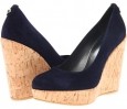 Nice Blue Suede Stuart Weitzman Corkswoon for Women (Size 5)