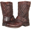 Dark Brown Stone Antiqued Frye Jenna Disc Short for Women (Size 5.5)