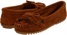 Brown Suede Minnetonka Feather Kilty Moc for Women (Size 7)