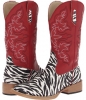 Red/Zebra Roper Zebra Glitter Boot Square Toe for Women (Size 5)