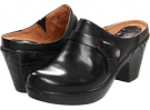 Black Leather Klogs Angie for Women (Size 7)