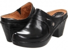 Black Leather Klogs Angie for Women (Size 8.5)