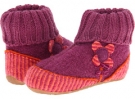 Purple Haflinger Kids Stripe Flower Booties for Kids (Size 10)