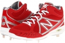 Red/White New Balance MB3000 Metal Mid-Cut Cleat for Men (Size 10)