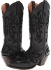 Distressed Black Stetson Lace Underlay Boot for Women (Size 6)