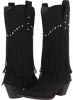 Black/Crystal Stud Roper 12 Stud and Fringe Boot for Women (Size 5)