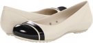 Stucco/Black Crocs Cap Toe Flat for Women (Size 6)