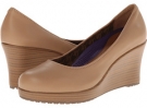 Buff-Walnut Crocs A-Leigh Closed Toe Wedge for Women (Size 8)