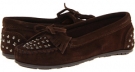 Chocolate Suede Minnetonka Double Studded Moc for Women (Size 7.5)