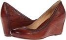 Cognac Antique Soft Full Grain Frye Carson Wedge Pump for Women (Size 5.5)