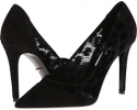 Black Suede/Black Leopard Flock Mesh Diane von Furstenberg Bianca for Women (Size 7.5)