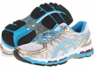 White/Island Blue/Electric Melon ASICS Gel-Kayano 20 for Women (Size 9)