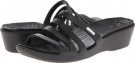 Black/Black Cow Silk Crocs Rhonda Wedge Sandal for Women (Size 6)