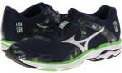 Dress Blue/Silver/Green Flash Mizuno Wave Inspire 10 for Men (Size 9)