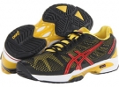 Black/Fiery Red/Yellow ASICS Gel-Solution Speed 2 for Men (Size 9.5)