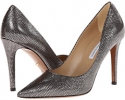 Gunmetal Metallic Iguana Print Diane von Furstenberg Bethany for Women (Size 7.5)