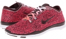 Hyper Punch/White/Deep Burgundy Nike Free 5.0 TR Fit 4 Print for Women (Size 9)