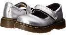 Silver Alumix Dr. Martens Kid's Collection Tully Mary Jane for Kids (Size 5)