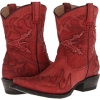 Red Goat Leather Stetson Washed Sanded Shorty Boot for Women (Size 6)