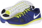 Deep Royal Blue/Venom Green/White Nike Flex 2014 Run for Men (Size 10.5)