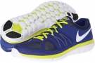 Deep Royal Blue/Venom Green/White Nike Flex 2014 Run for Men (Size 7.5)