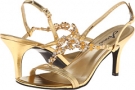 Gold Metallic Kid PU Annie Lysa for Women (Size 9.5)